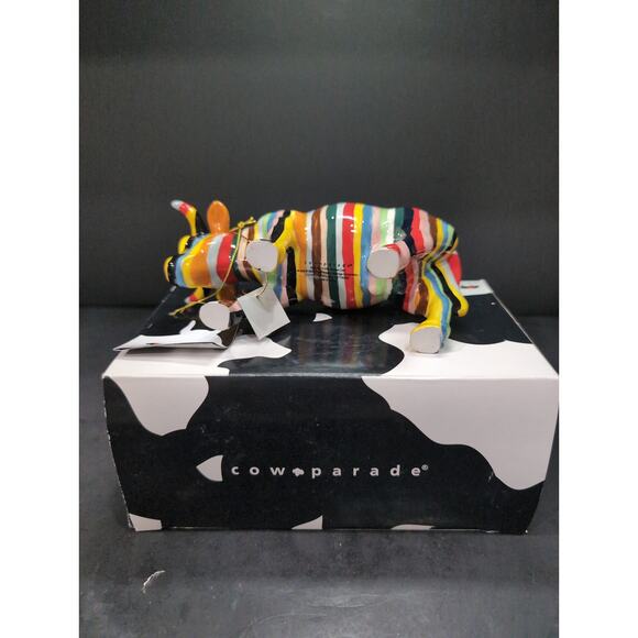 Cow Parade Striped Cow Figurine, Westland Giftware, #11255, Box & Tag - Picture 8 of 11